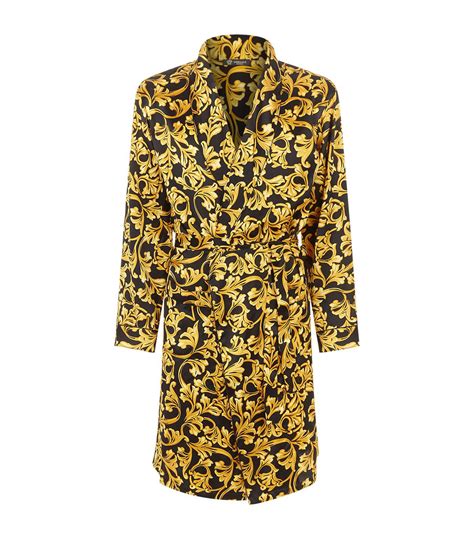 versace black silk robe|Versace silk robe men's.